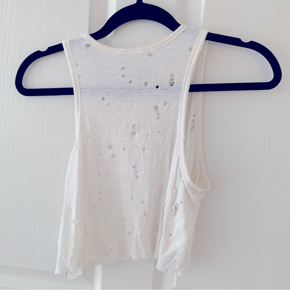 Distressed cropped white tank top - Picture 4 of 7